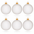 Set of 6 Translucent White Glass Ball Christmas Ornaments 3.25 Inches (054)