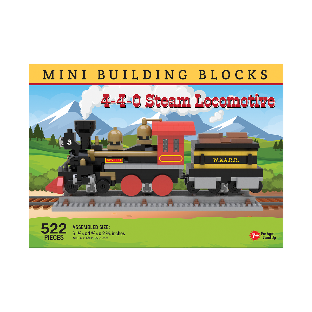 Mini Building Blocks - 4-4-0 Steam Locomotive