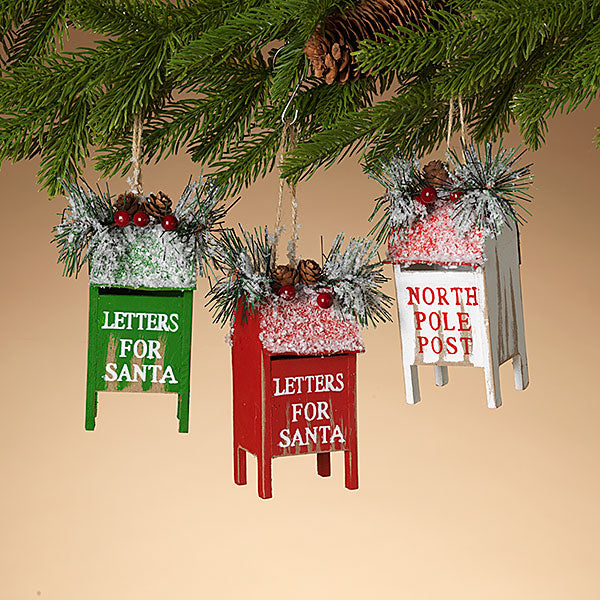Wooden Christmas Mailbox Ornament -