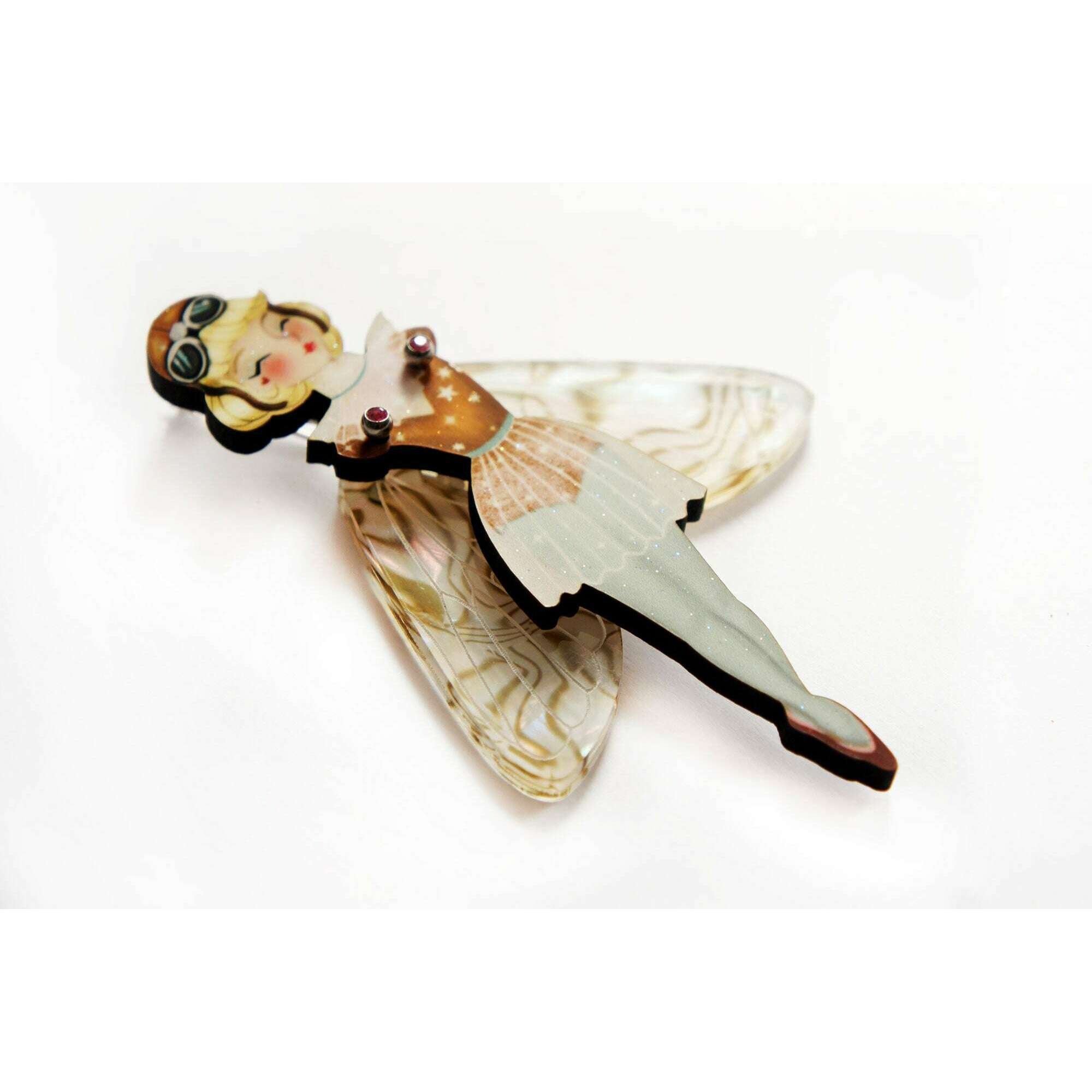 Butterfly Woman Halloween Brooch by Laliblue