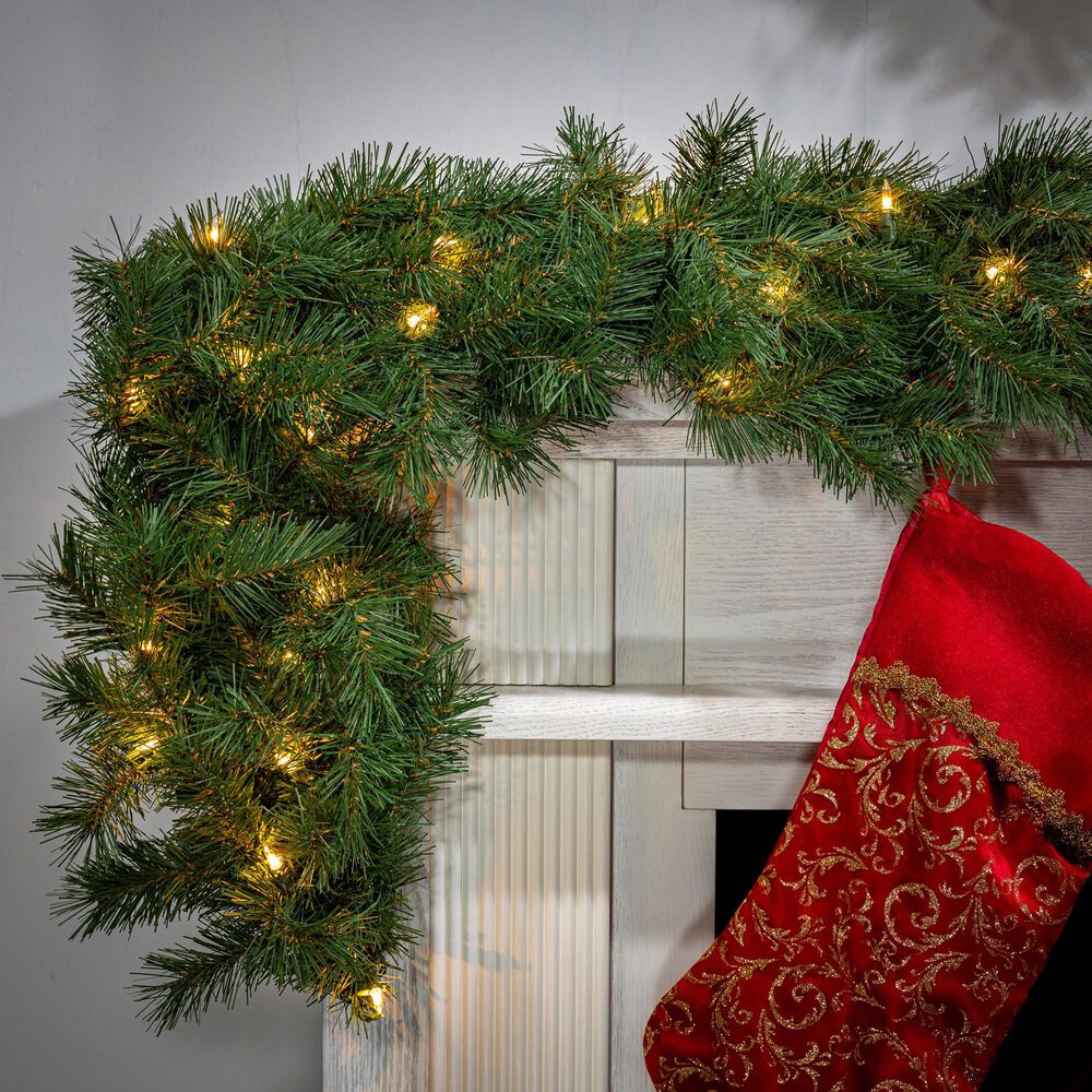 Lighted Aspen Spruce Garland - 9 ft. x 10 in.