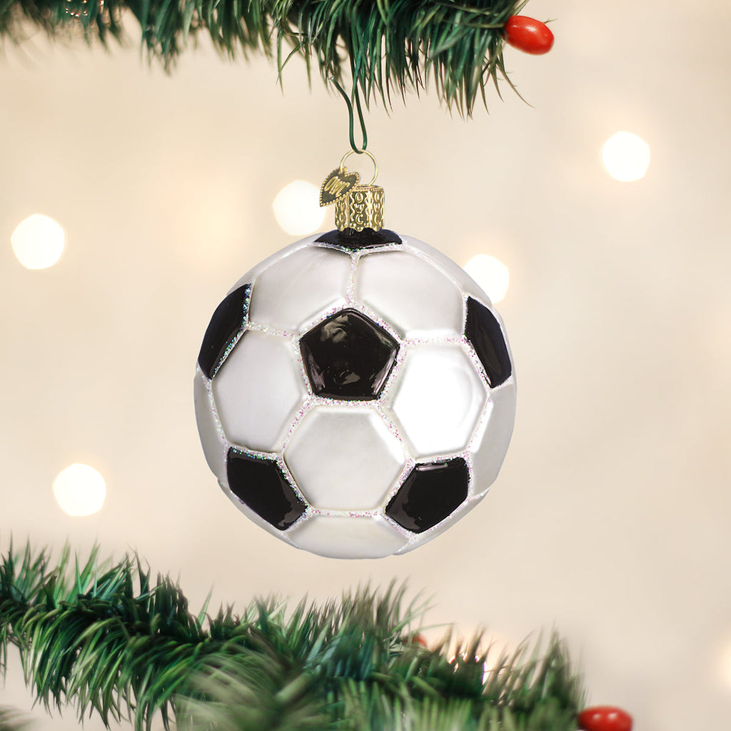 Soccer Ball Glass Ornament