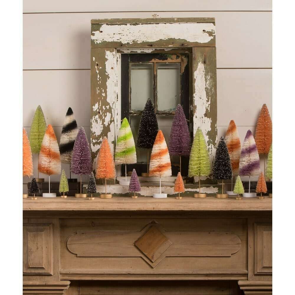 Lime Green Halloween Trees Set of 3 by Bethany Lowe