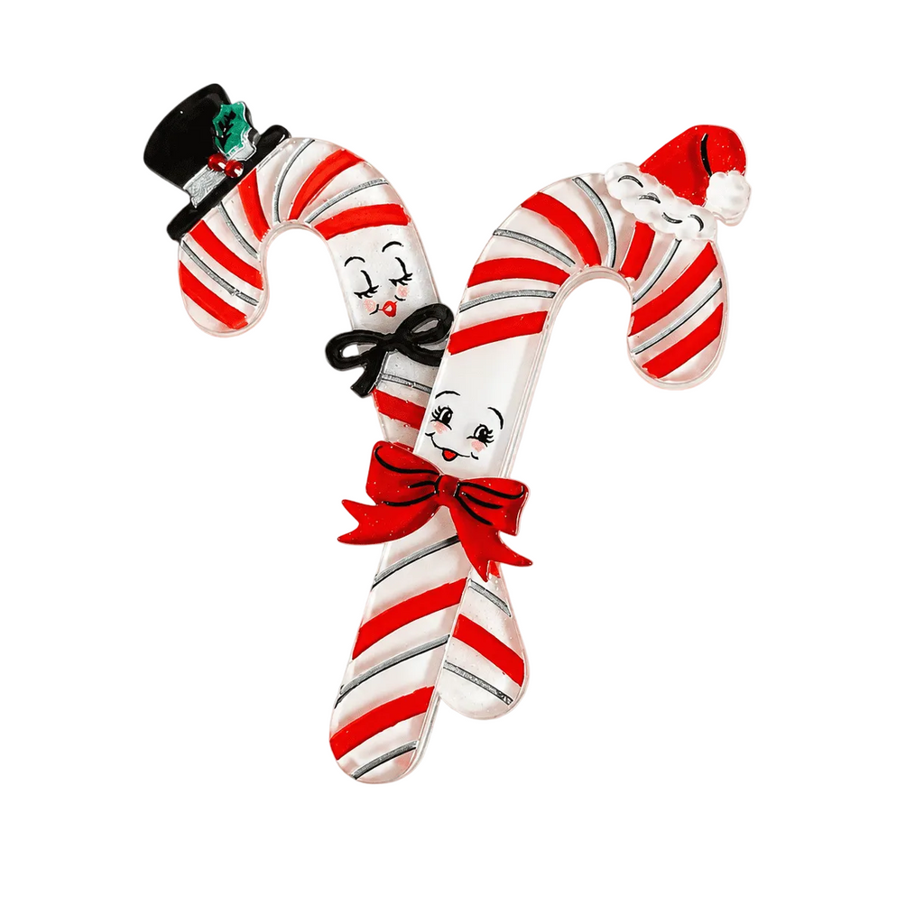 Candy Cane Couple Brooch by 50's Vintage Dame x Lipstick & Chrome