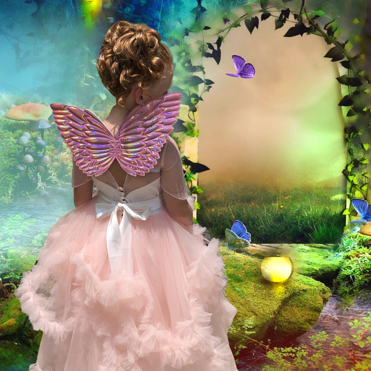 Little Girl Costume Hologram Fairy Wings