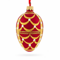 Gold Arches On Red Egg Glass Ornament 4 Inches