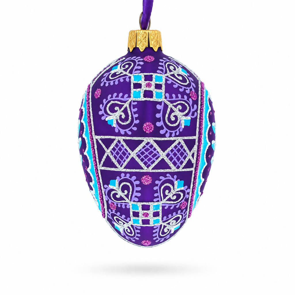 Willow Branch Glass Egg Ornament 4 Inches