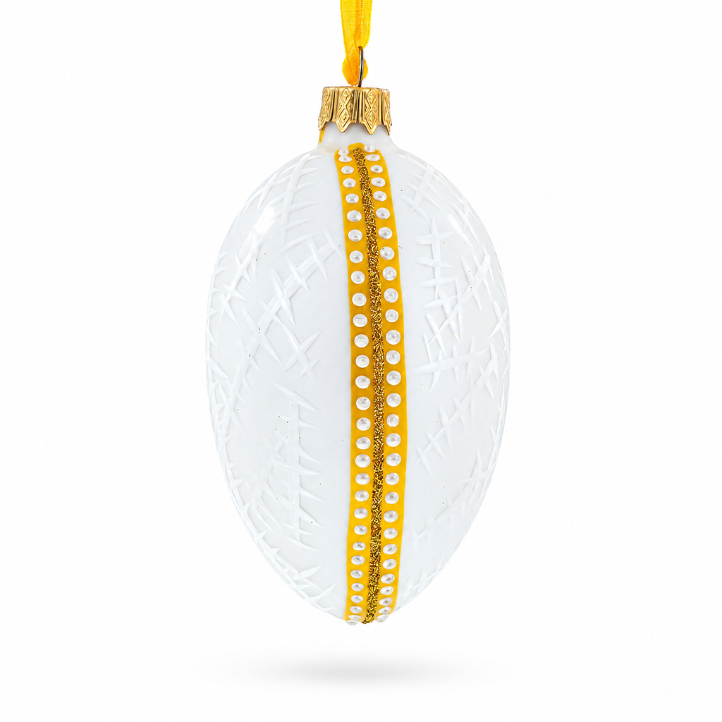 1913 Noble Ice Royal Egg Glass Ornament 4 Inches