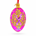 Golden Branches On Pink Glass Egg Ornament 4 Inches