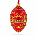 Jeweled Red Glass Egg Ornament 4 Inches
