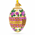 Bee and Roses Glass Egg Ornaments 4 Inches