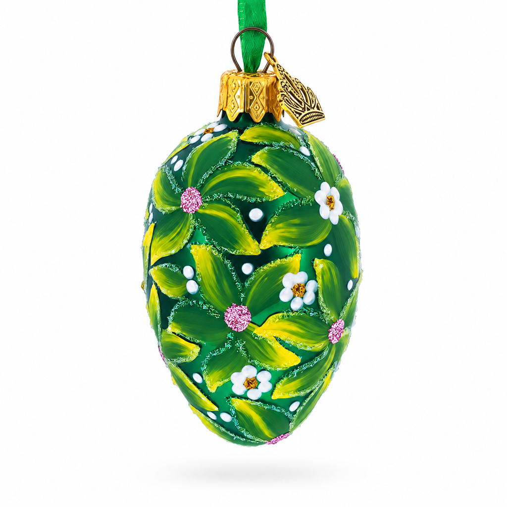 1911 The Bay Tree Mini Glass Egg Ornament 2.9 Inches