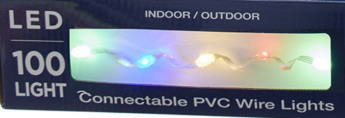 100-Light Multi-Color LED Connectable Clear Wire Light Set