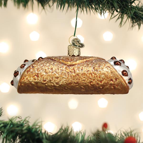Cannoli Glass Ornament