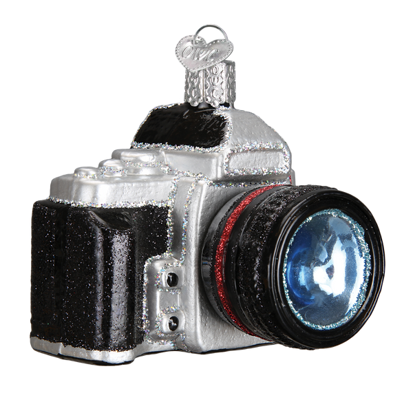 Camera  Glass Ornament