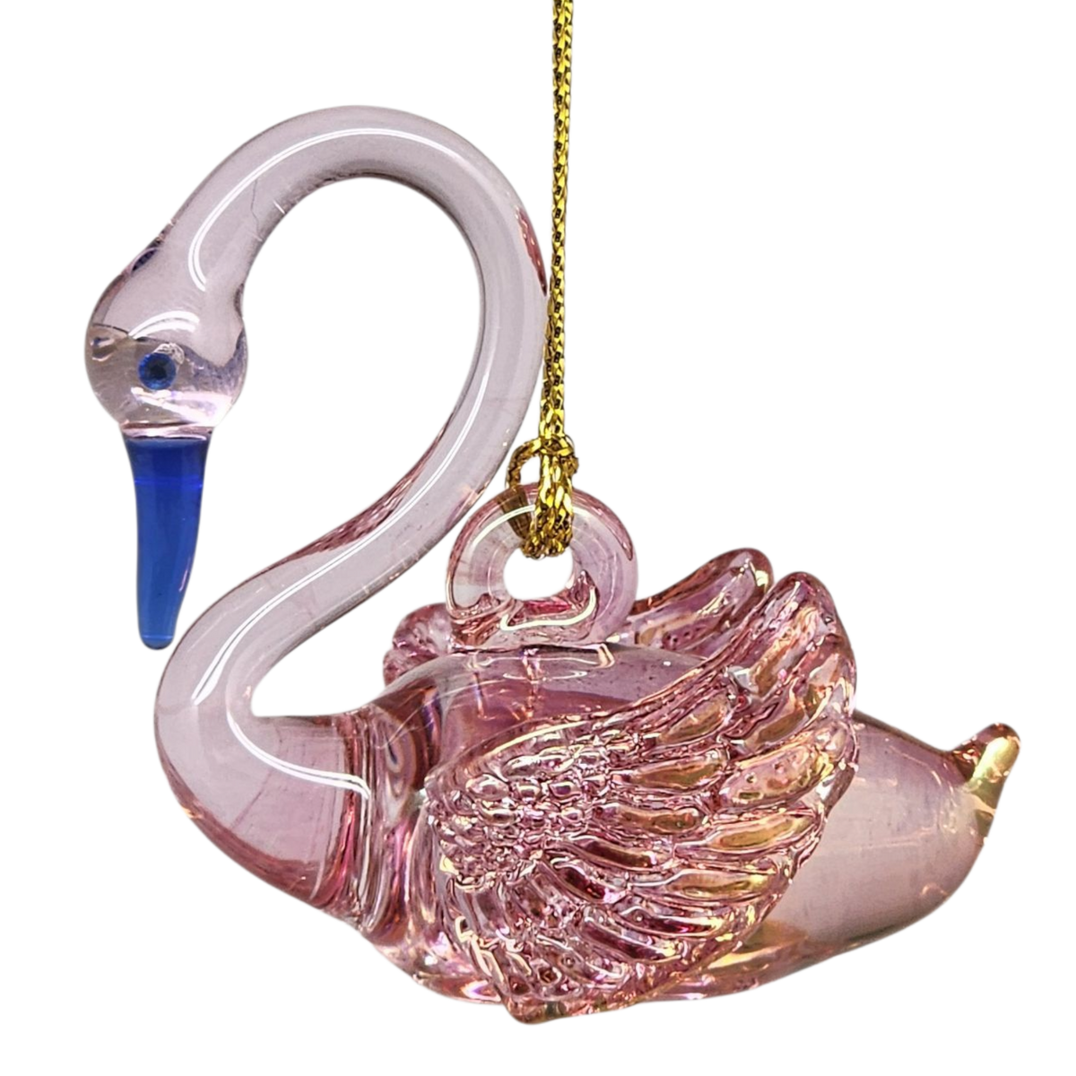 Egyptian Blown Glass Swan Ornament - Pink