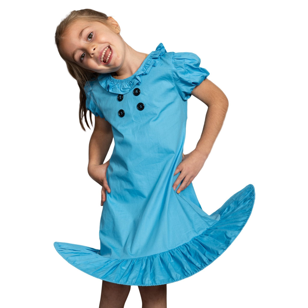 Lucy Comic Strip Good Grief Halloween Costume Cosplay Kids Children Blue Dress