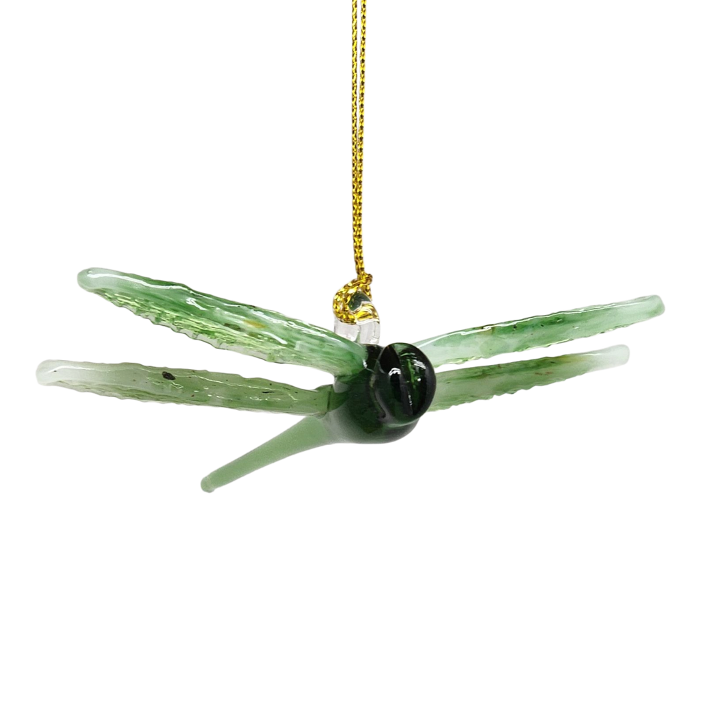 Egyptian Glass Dragonfly Ornament - Green