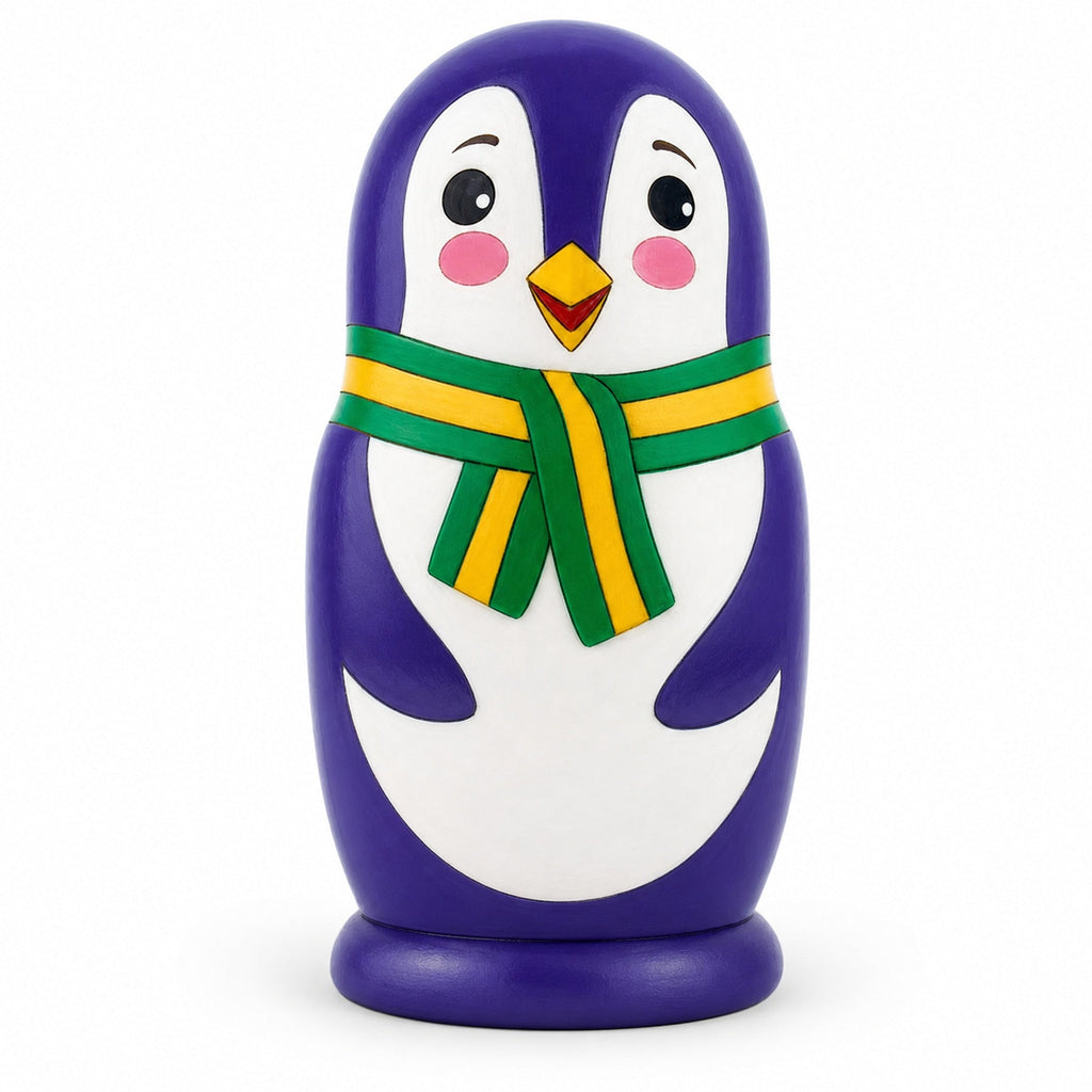 Set of 3 Penguin Family Wooden Nesting Dolls