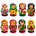 Set of 2 Wooden Floral Nesting Dolls - Matryoshka Salt and Pepper Shakers