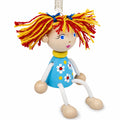 Jumping Girl Wooden Doll on a Spring 4 Inches