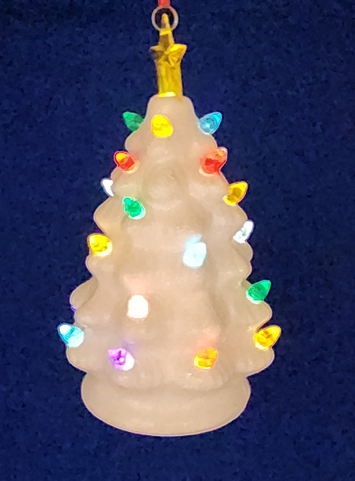 B/O Lighted White  Ceramic Tree Ornament
