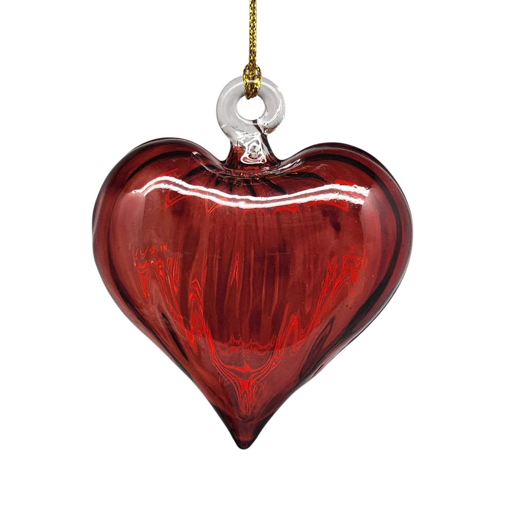 Organic Luster Egyptian Glass Heart - Red