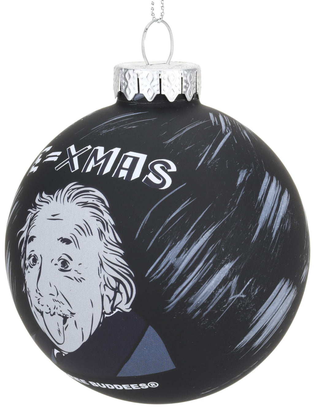 E=Xmas Albert Einstein Glass Christmas Ornament