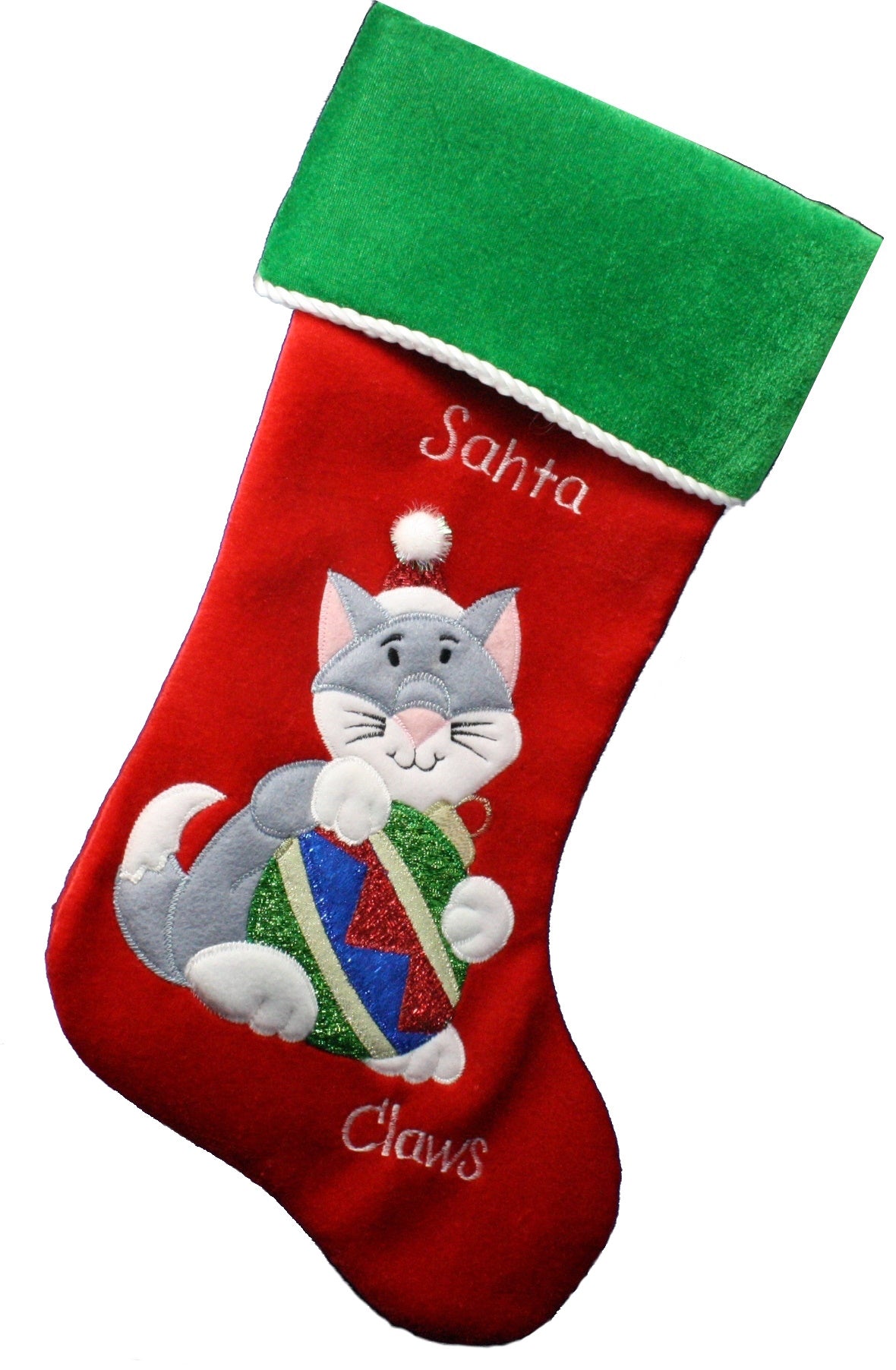 Santa Paws Velvet Stocking