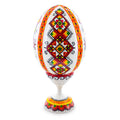Rhombus Ukrainian Wooden Easter Egg Pysanka on a Stand 3.75 Inches