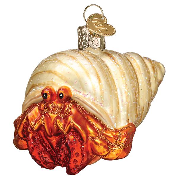 Hermit Crab Glass Ornament