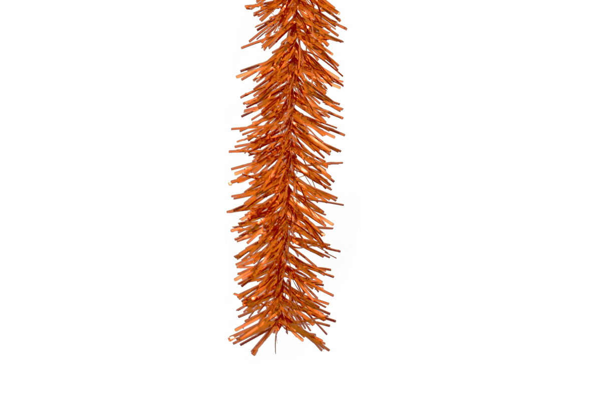 Metallic Orange Tinsel Garland