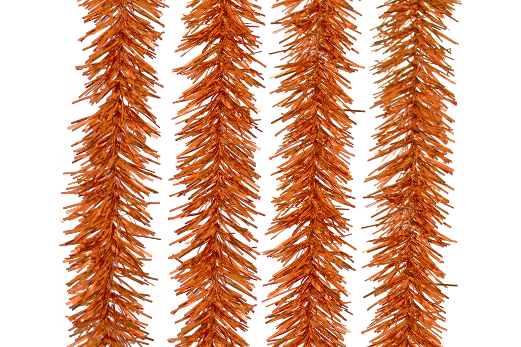 Metallic Orange Tinsel Garland