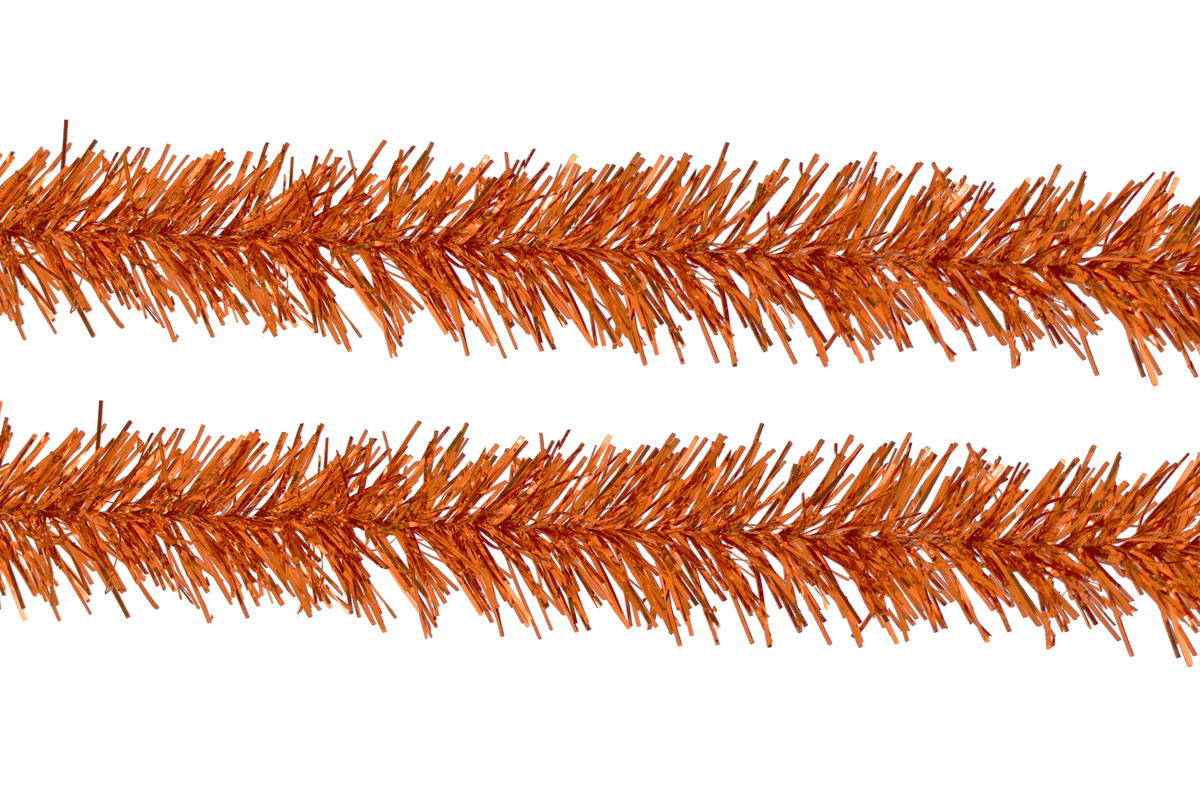 Metallic Orange Tinsel Garland