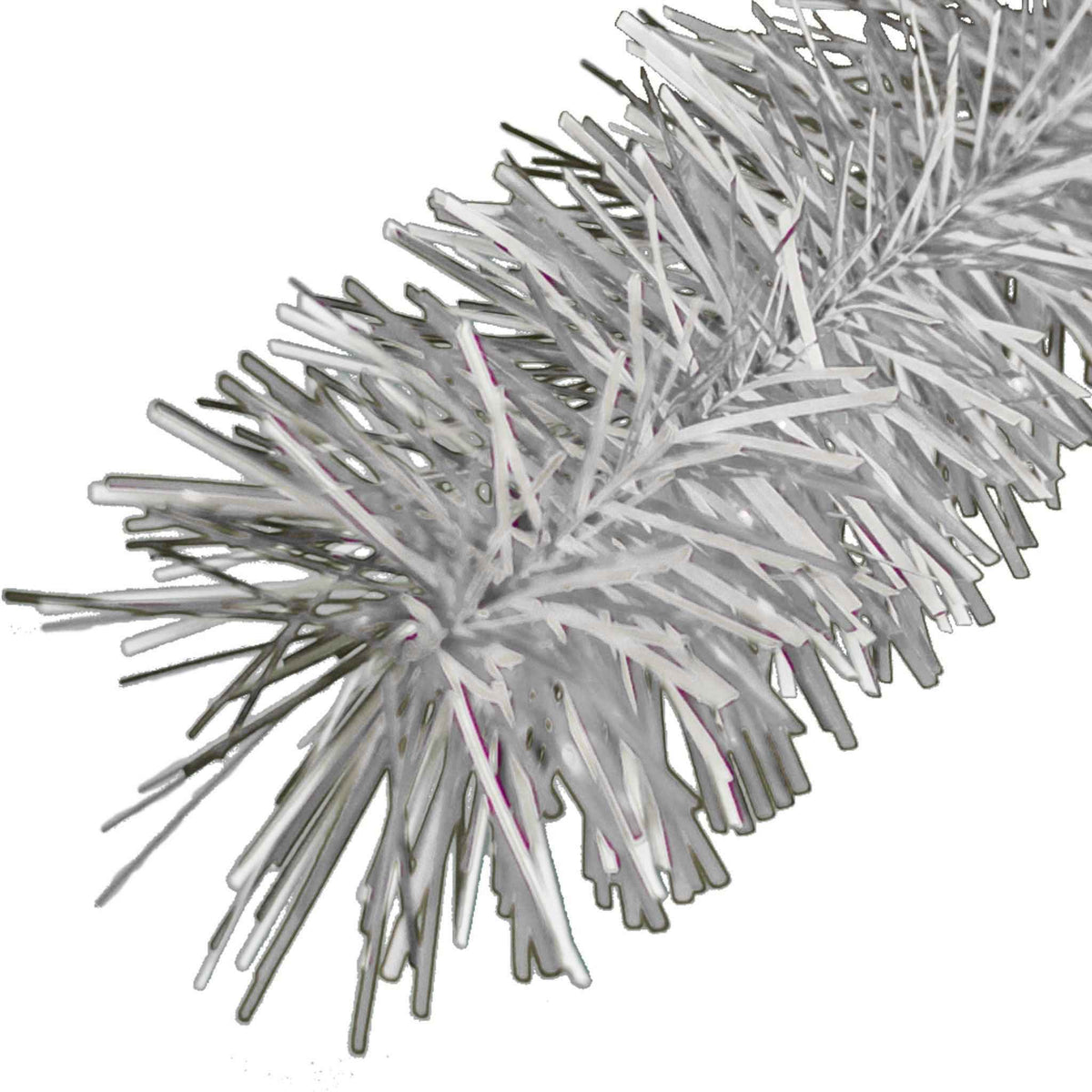 Metallic Silver & White Tinsel Garland