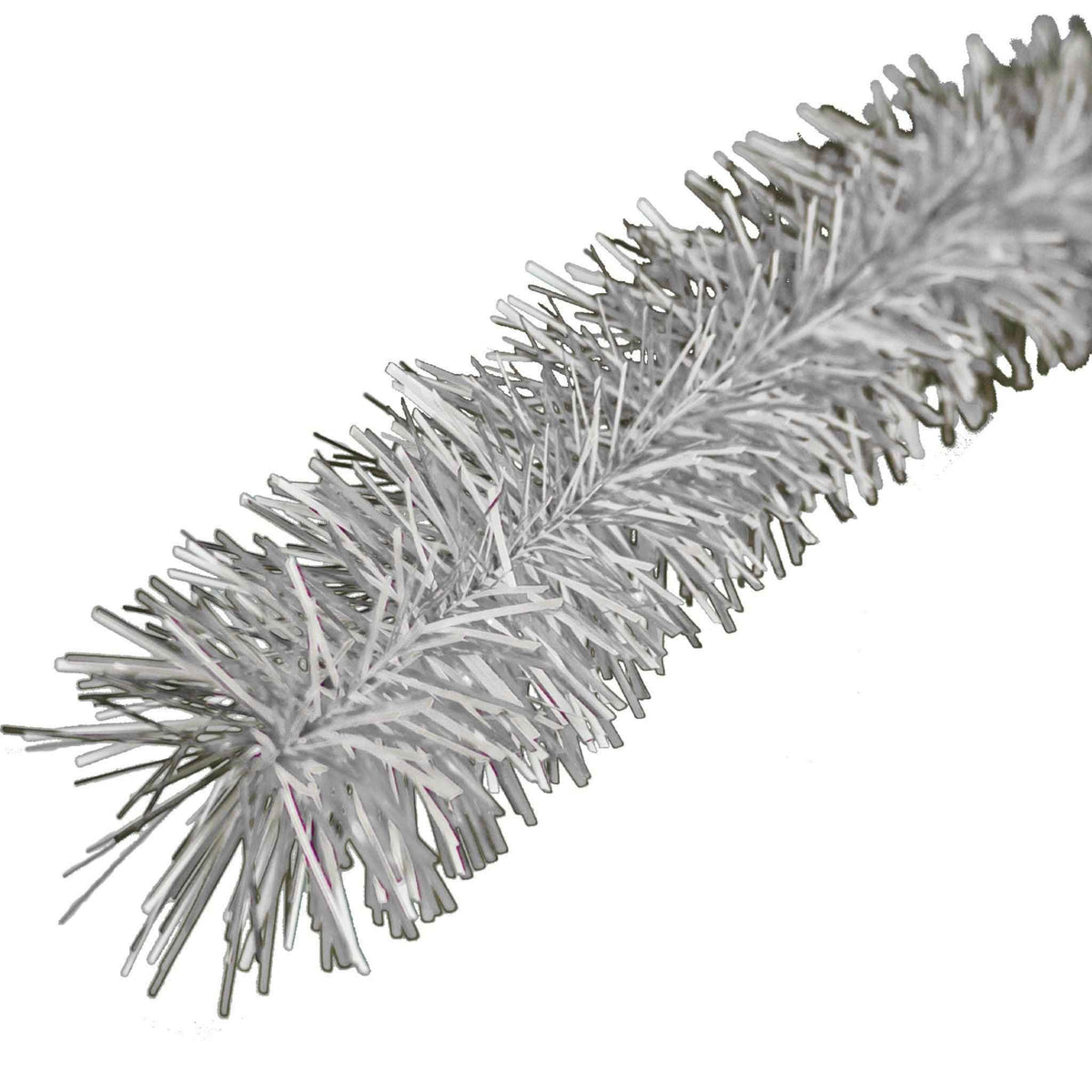 Metallic Silver & White Tinsel Garland