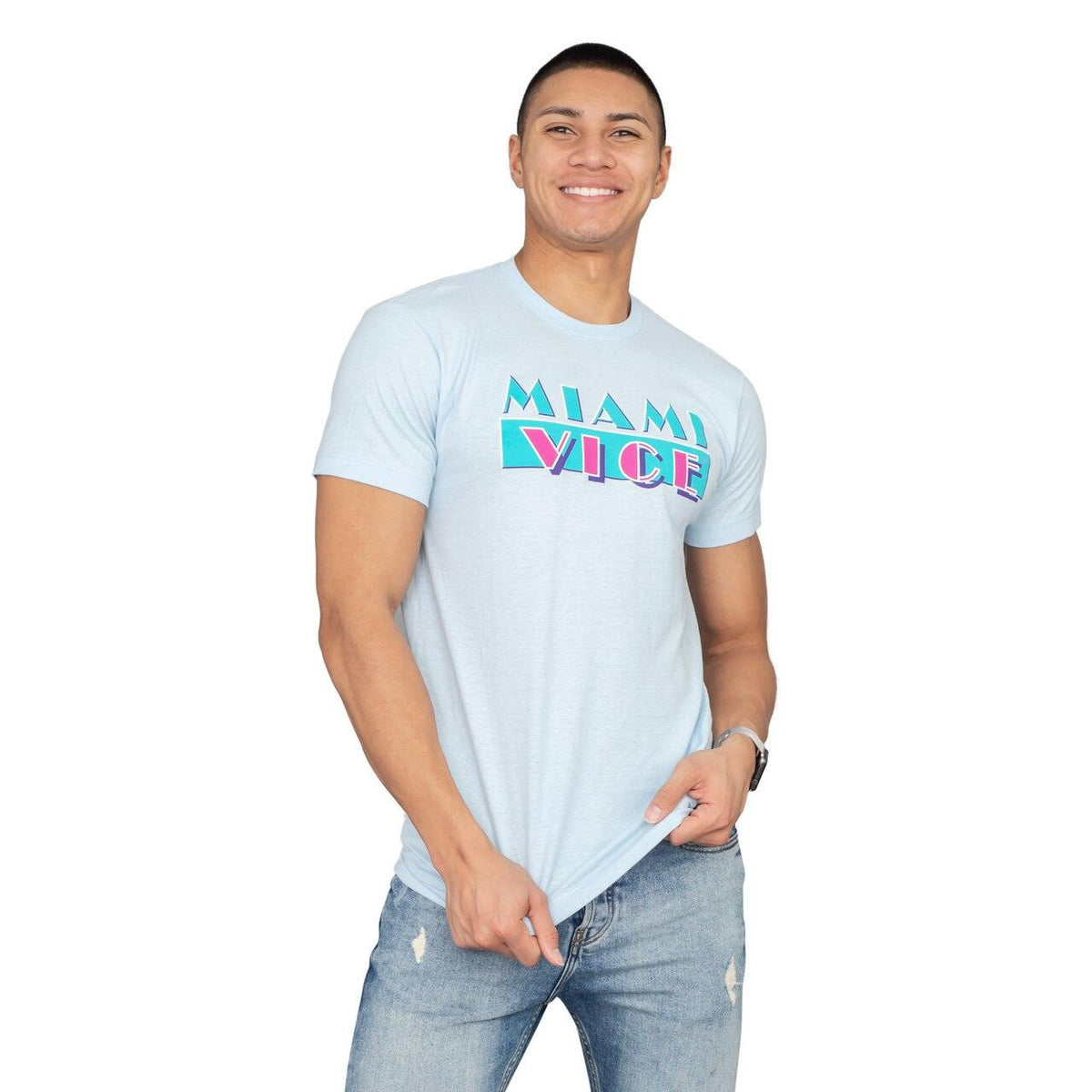 Miami Vice Light Blue Logo T-shirt