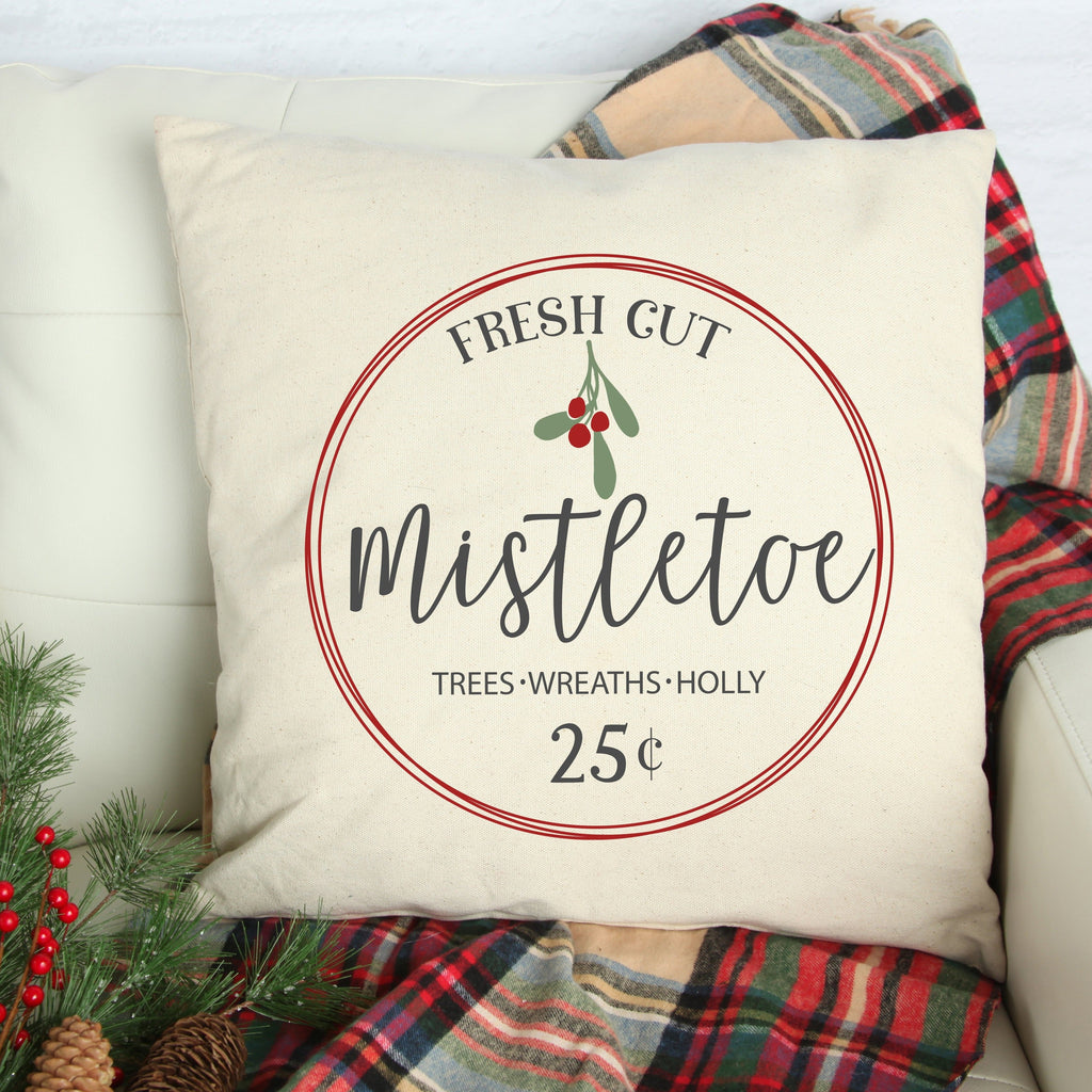Fresh Cut Mistletoe #11 Pillow Cover — Fits 18x18 Insert