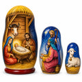 3 Nativity Scene Set Wooden Nesting Dolls 4.25 Inches
