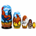 Rooster And Family Wooden Nesting Dolls