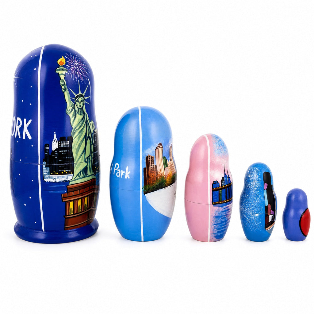 New York City Wooden Stacking Nesting Dolls