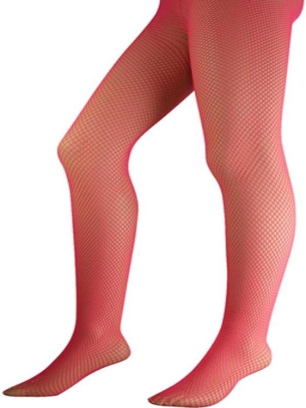 Neon Pink Lycra Fishnet Pantyhose Size: One Size