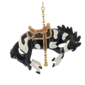 Resin Carousel Ornament - Black and White Horse