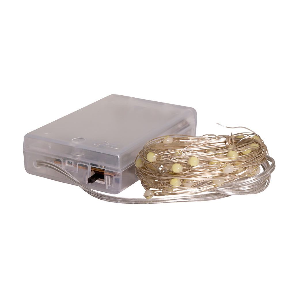50-Light Battery-Operated Cool White Superbright LED Light Set