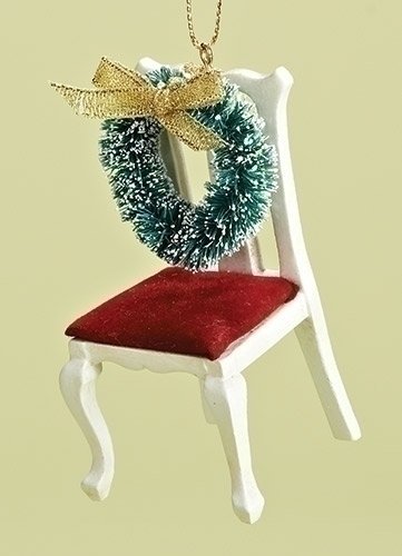 Chair With Wreath Memorial Ornament
