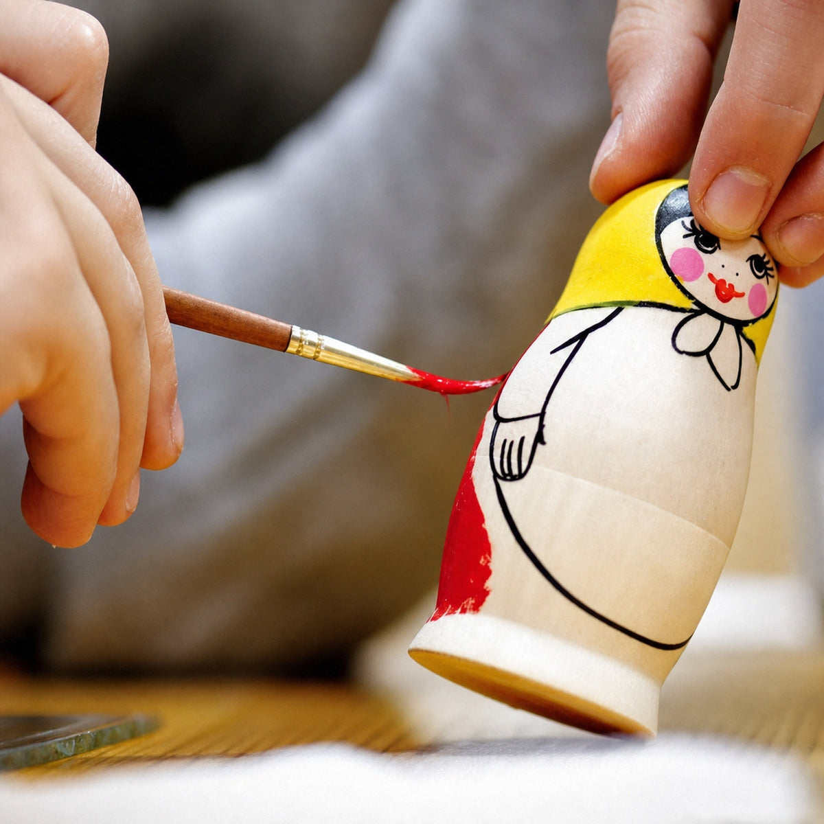 Set of 6 Unfinished Wooden Nesting Dolls DIY Craft Blanks for Painting 5.5 Inches