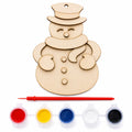 Unfinished Wooden Snowman Christmas Ornament Cutout DIY Craft Kit
