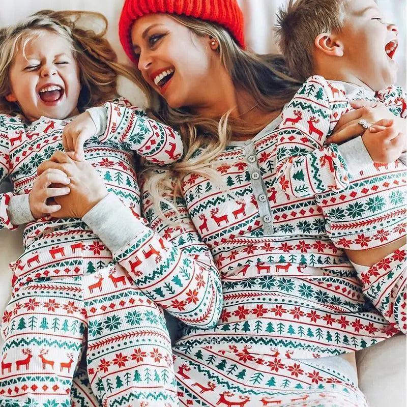 New Family Matching Clothes Pajamas Set New Year Costume Mother Daughter Sleepwear Family Outfit Kid Baby Nightwear For Winter Christmas Pajamas for Family Pajamas Jumpsuit for Adult Kids Baby Family Match Pajamas