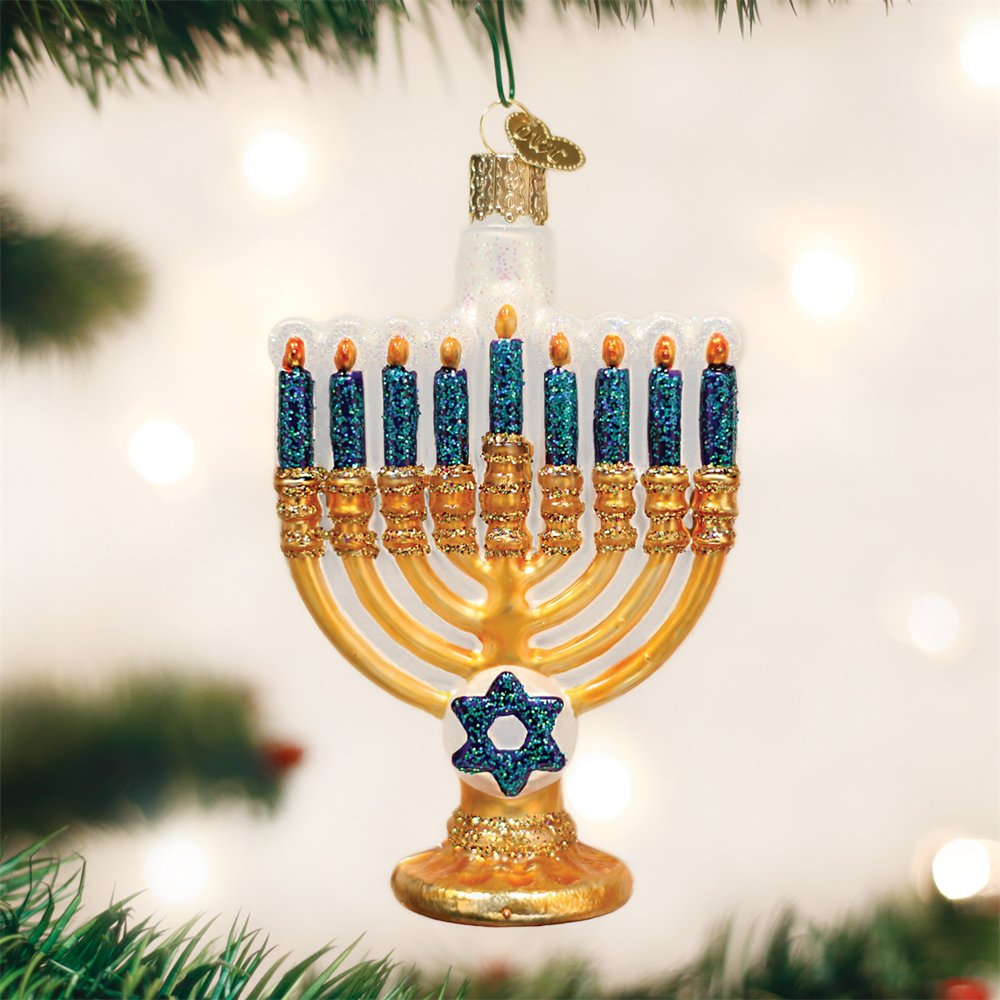 Menorah Glass Ornament