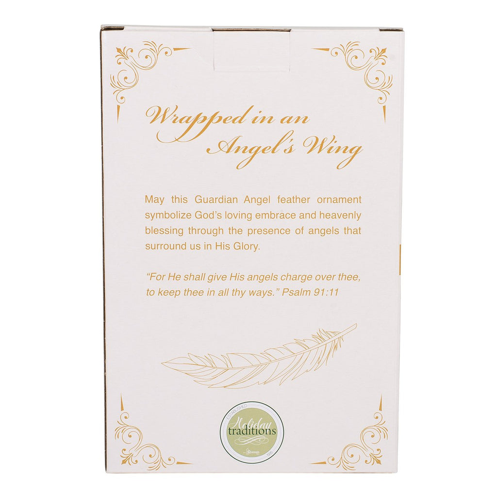 Wrapped In Angel's Wings Heart Gilded Porcelain Ornament
